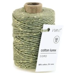 Vivant - Lurex Sage Green Cotton Cord - 54 Yards