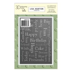 Lisa Horton Crafts - Celebration Sentiments 5" X 7" Embossing Folder (no Die)