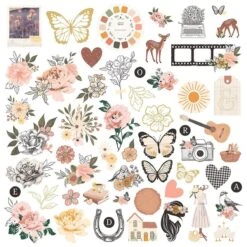 Rosie's Studio Golden Afternoon Cardstock Diecut Ephemera