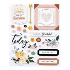 Rosie's Studio Golden Afternoon Chipboard Stickers -Woodland Scenics Shop 168542 Golden Afternoon Chipboard Stickers 2 sheets Product 1