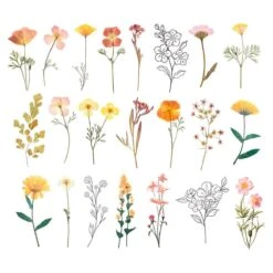 Rosie's Studio Golden Afternoon Floral Stickers