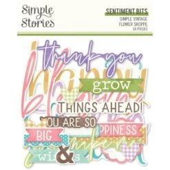 Simple Stories - Simple Vintage Flower Shoppe Sentiment Bits & Pieces