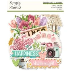 Simple Stories - Simple Vintage Flower Shoppe Chipboard Clusters