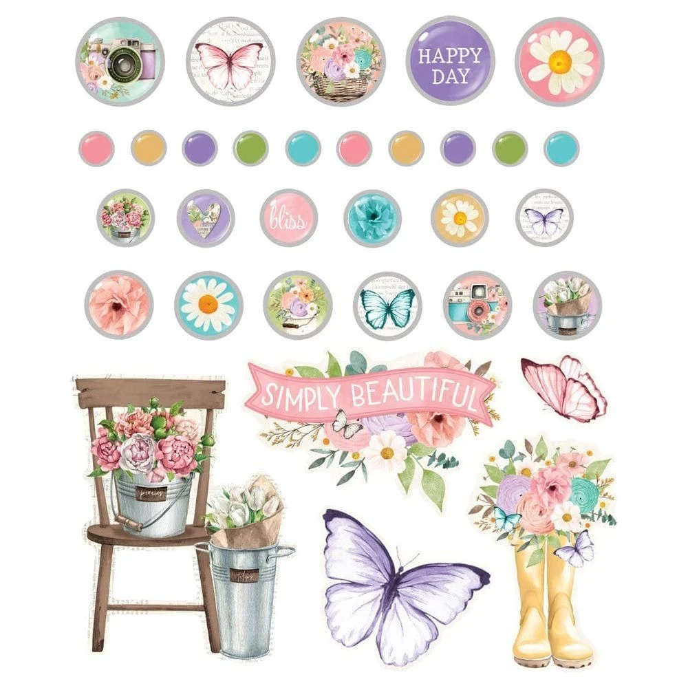 Simple Stories - Simple Vintage Flower Shoppe Decorative Brads 2 Simple Stories - Simple Vintage Flower Shoppe Decorative Brads - Image 2