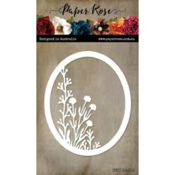 Paper Rose - Wildflower Oval Frame Metal Cutting Die