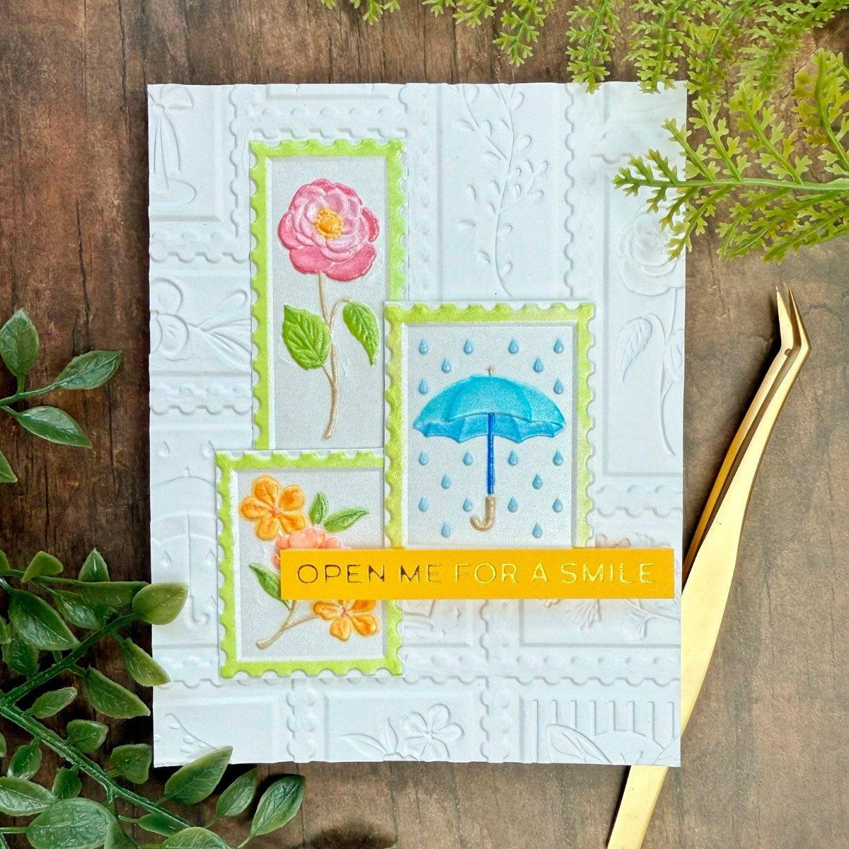 Postage Mosaic -3D Embossing Folder Of The Month 12 Postage Mosaic -3D Embossing Folder Of The Month - Image 12