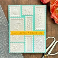 Postage Mosaic -3D Embossing Folder Of The Month 30 Postage Mosaic -3D Embossing Folder Of The Month -Woodland Scenics Shop 3EOM APR25 Product 1200x1200 Project 15