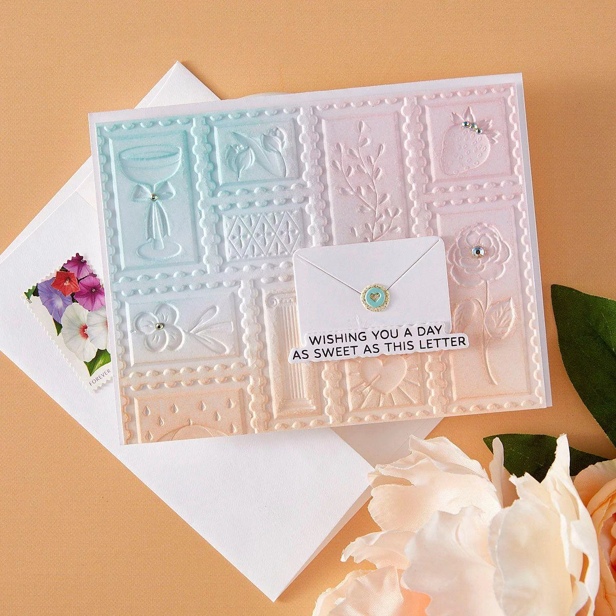 Postage Mosaic -3D Embossing Folder Of The Month 16 Postage Mosaic -3D Embossing Folder Of The Month - Image 16