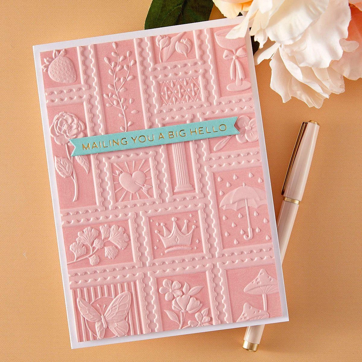 Postage Mosaic -3D Embossing Folder Of The Month 17 Postage Mosaic -3D Embossing Folder Of The Month - Image 17