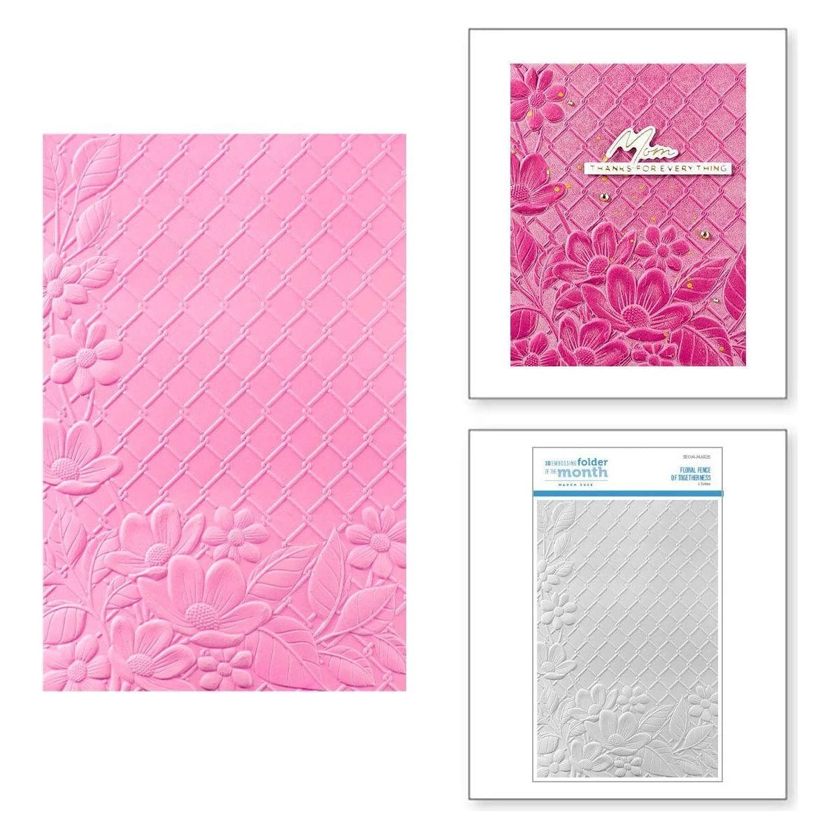 Floral Fence Of Togetherness -3D Embossing Folder Of The Month 1 Floral Fence Of Togetherness -3D Embossing Folder Of The Month