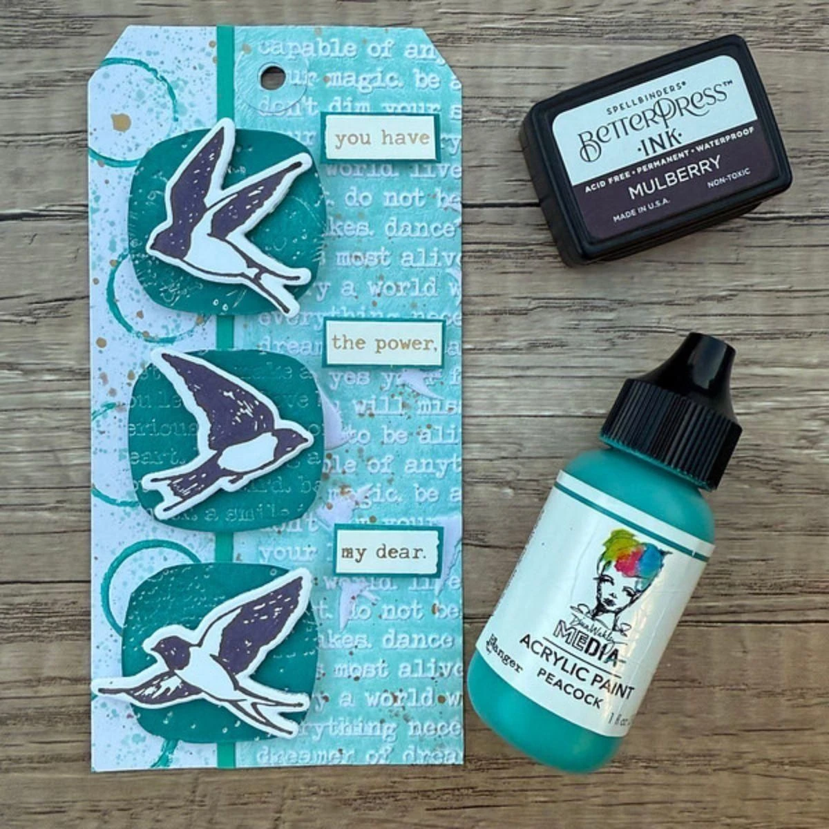 Holding Your Heart Sentiments BetterPress Plates & Die Set From The Collaged Birds Collection By Dina Wakley 7 Holding Your Heart Sentiments BetterPress Plates & Die Set From The Collaged Birds Collection By Dina Wakley - Image 7