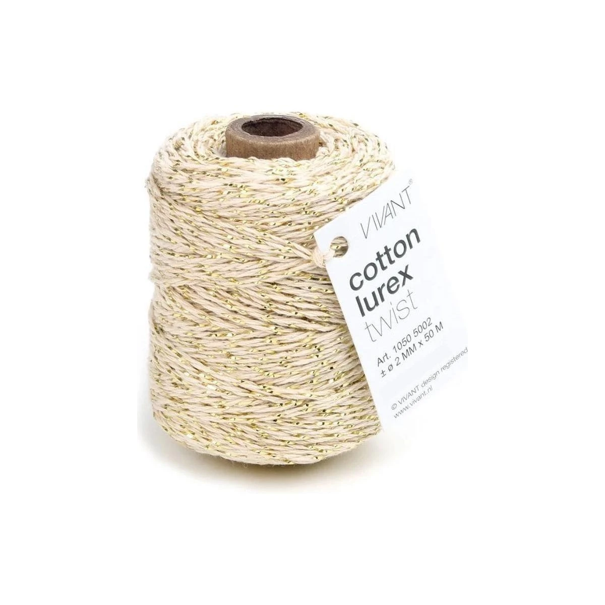 Vivant - Lurex Creme Cotton Cord (54.68 Yards) 1 Vivant - Lurex Creme Cotton Cord (54.68 Yards)