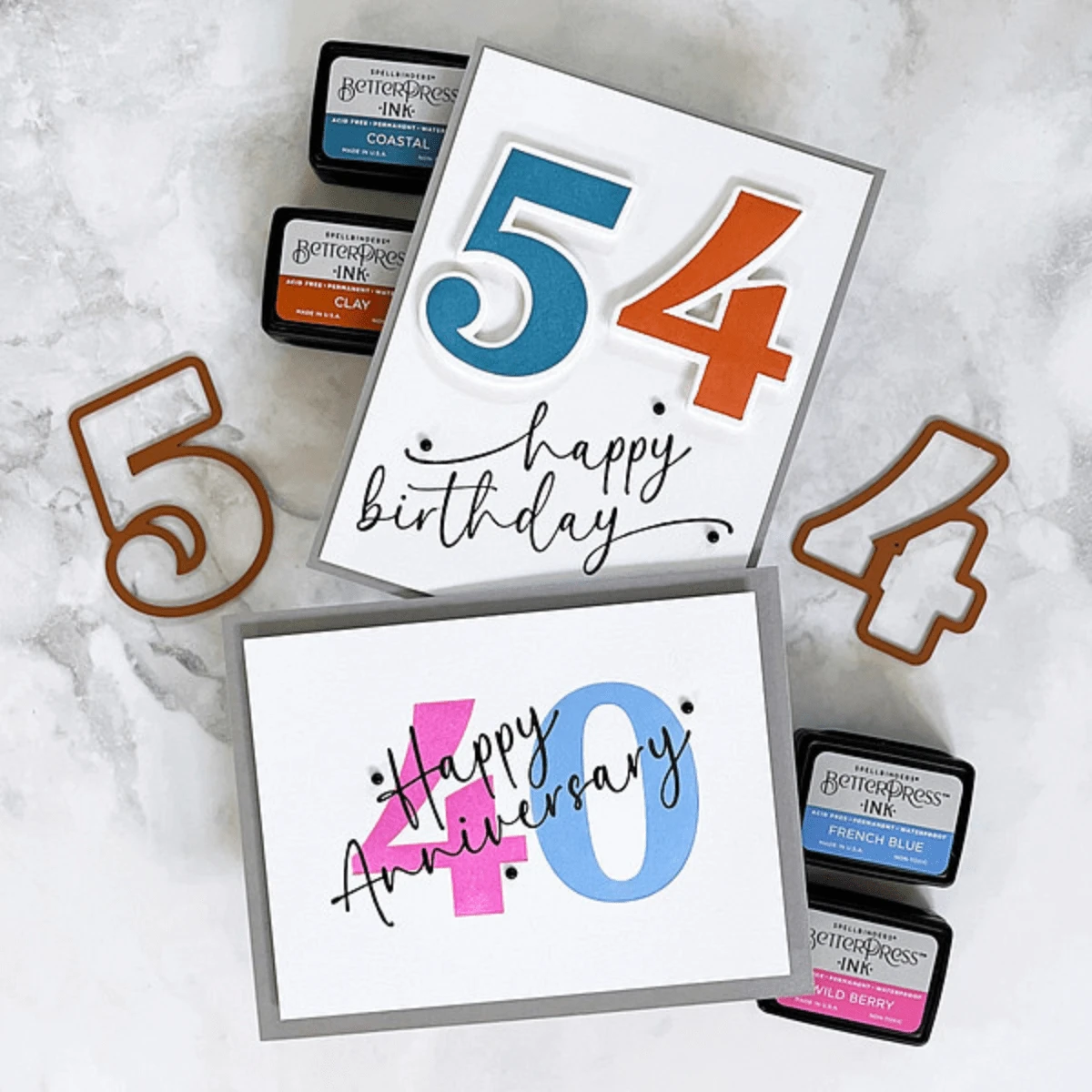 Bold Color Mix Numbers BetterPress Plates And Die Bundle 5 Bold Color Mix Numbers BetterPress Plates And Die Bundle - Image 5