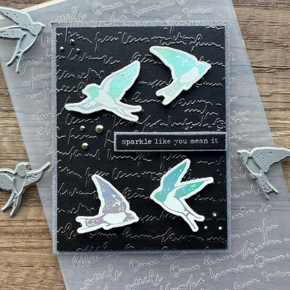 Holding Your Heart Sentiments BetterPress Plates & Die Set From The Collaged Birds Collection By Dina Wakley 4 Holding Your Heart Sentiments BetterPress Plates & Die Set From The Collaged Birds Collection By Dina Wakley - Image 4