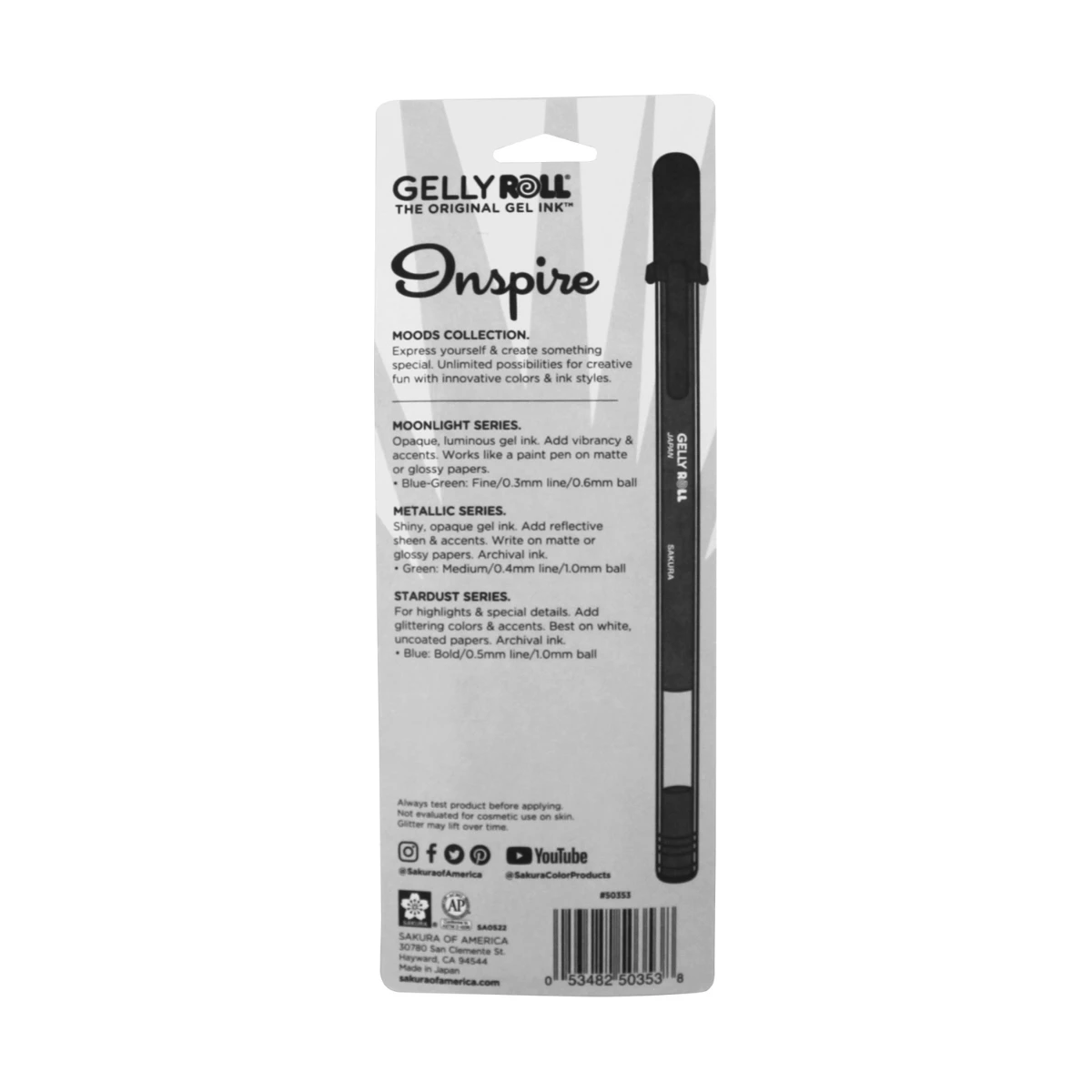 Sakura Gelly Roll Moods - Inspire (Blue Green Moonlight, Green Metallic, Blue Stardust) 3 Sakura Gelly Roll Moods - Inspire (Blue Green Moonlight, Green Metallic, Blue Stardust) - Image 3