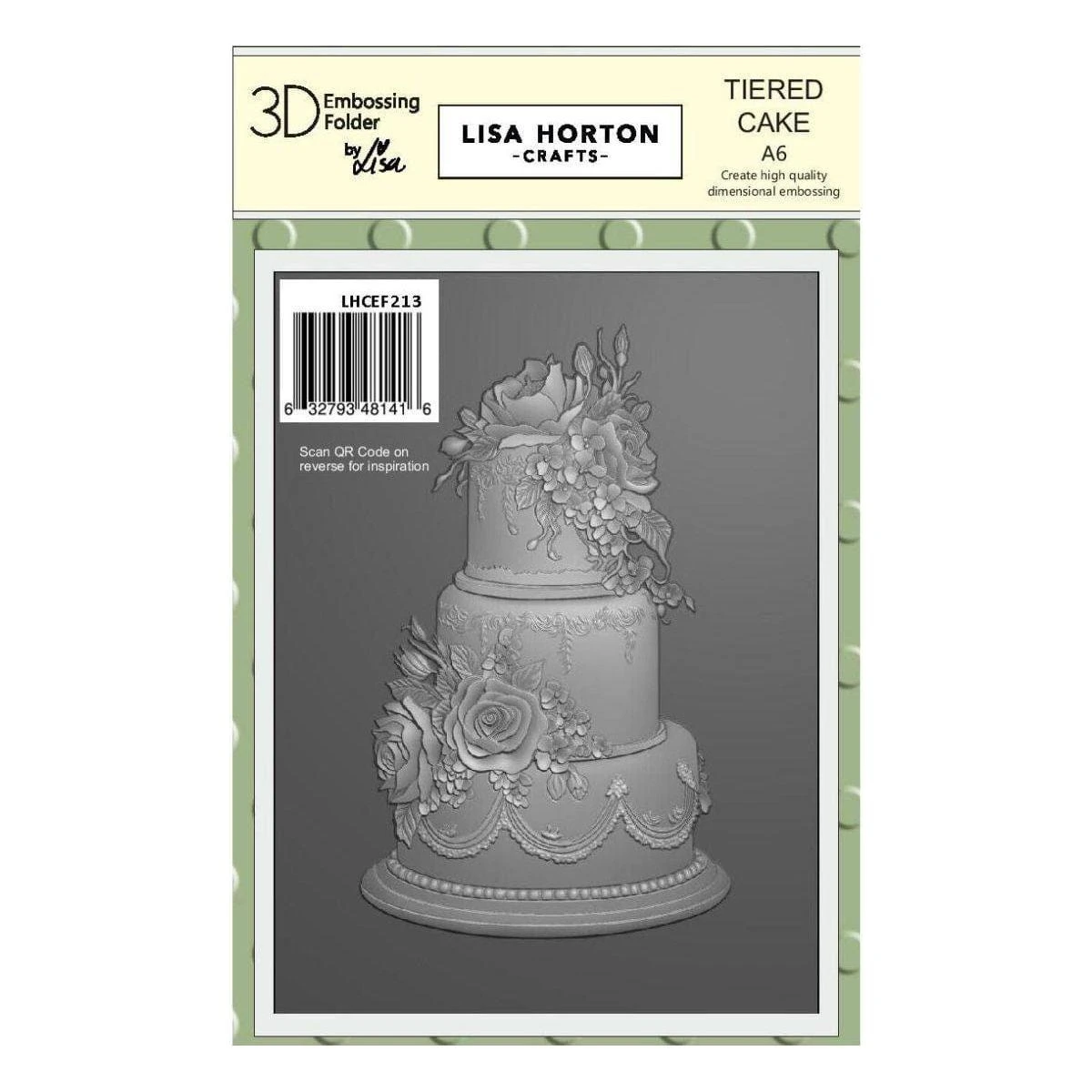 Lisa Horton Crafts - Tiered Cake A6 Embossing Folder (with Die) 1 Lisa Horton Crafts - Tiered Cake A6 Embossing Folder (with Die)