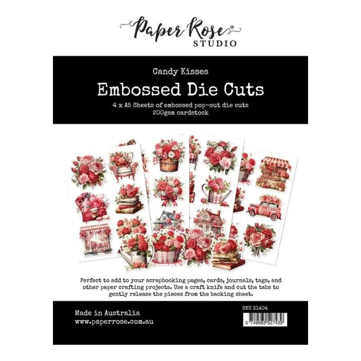 Paper Rose - Candy Kisses Embossed Die Cuts 1 Paper Rose - Candy Kisses Embossed Die Cuts