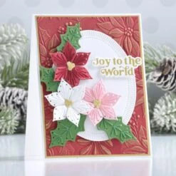 Stitched Poinsettia & Holly Etched Dies From The Stitched For Christmas Collection -Woodland Scenics Shop Annie Williams 2023 Stitched For Christmas 11