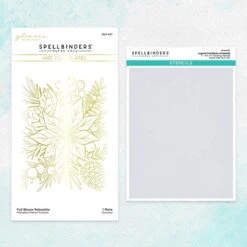 Full Bloom Poinsettia Glimmer Hot Foil Plate And Stencil Bundle From The Glimmer For The Holidays Collection