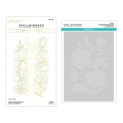 Glimmering Peonies Glimmer Plate And Stencil Bundle From The Glimmering Flowers Collection
