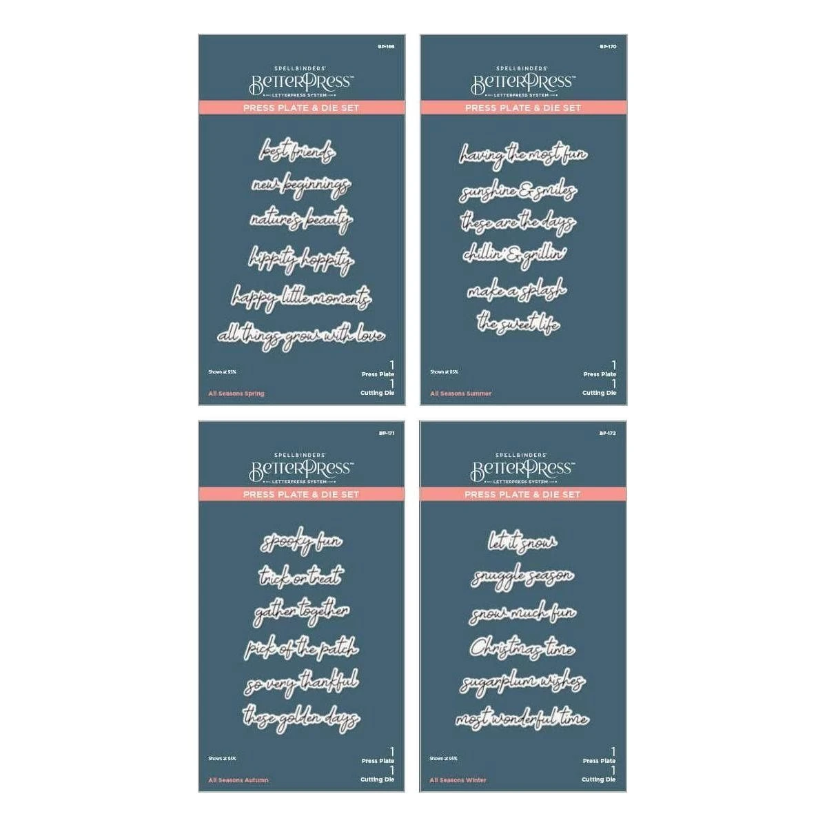 Spellbinders Exclusive - All Seasons Sentiments BetterPress Bundle From The All Seasons Scrapbooking Collection 1 Spellbinders Exclusive - All Seasons Sentiments BetterPress Bundle From The All Seasons Scrapbooking Collection