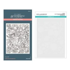 Winter Rose Background BetterPress And Stencil Bundle From The Handmade Holidays Collection