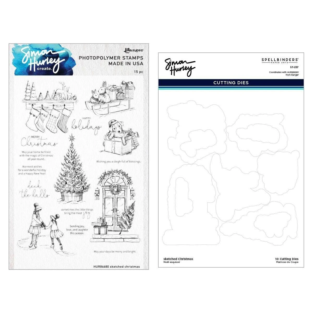 Sketched Christmas Stamp And Die Bundle By Simon Hurley 1 Sketched Christmas Stamp And Die Bundle By Simon Hurley