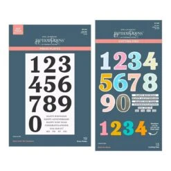 Bold Color Mix Numbers BetterPress Plates And Die Bundle