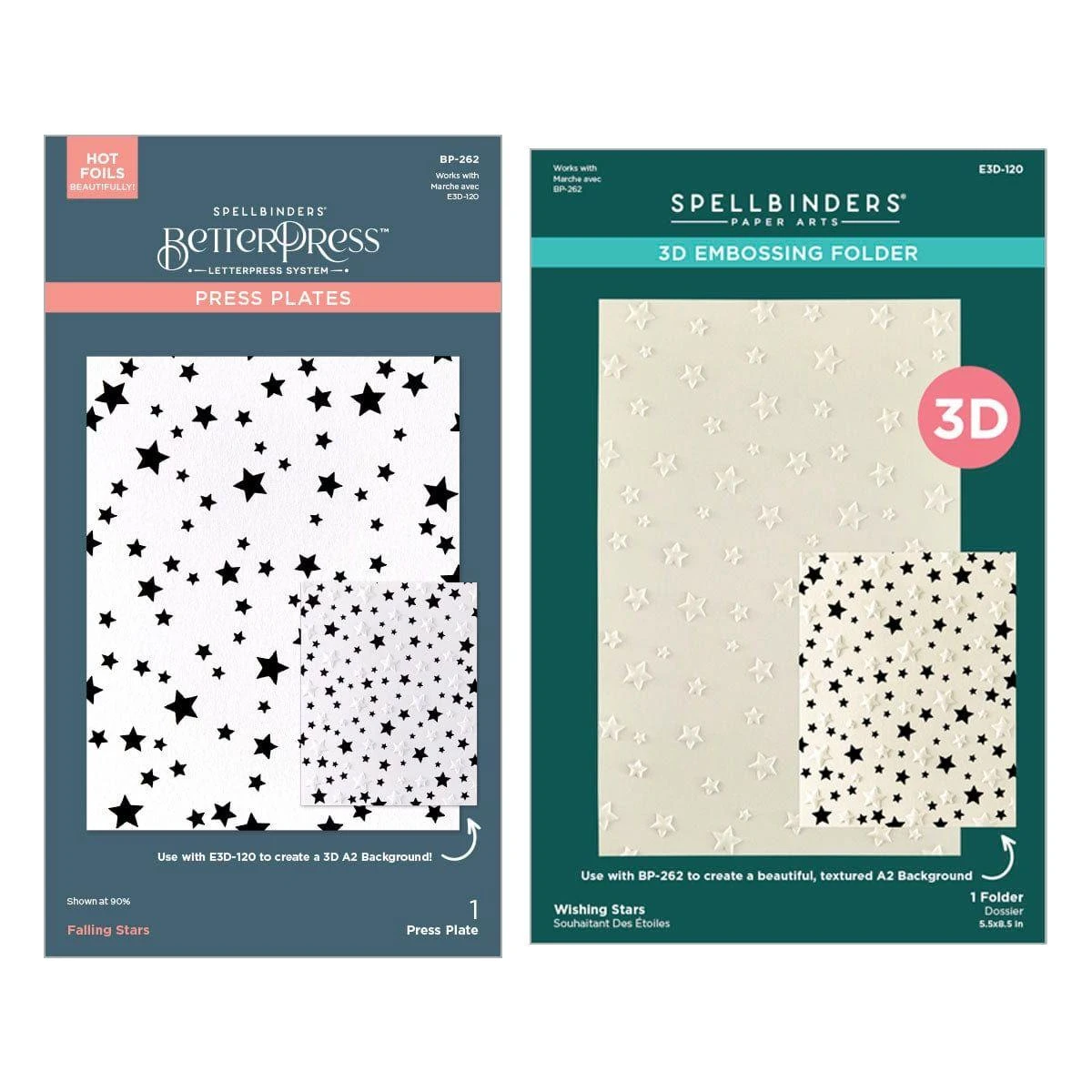 Wishing And Falling Stars 3D Embossing Folder And BetterPress Bundle From The Little Smiles Collection 1 Wishing And Falling Stars 3D Embossing Folder And BetterPress Bundle From The Little Smiles Collection