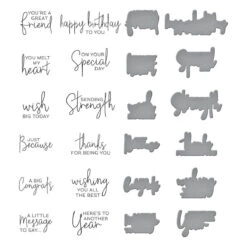 A Little Message Sentiments Press Plate & Die Set From The BetterPress Collection -Woodland Scenics Shop BP 026 Betterpress A Little Message Sentiments Color