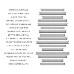Merry & Bright Sentiment Strips Press Plate & Die Set From The More BetterPress Christmas Collection -Woodland Scenics Shop BP 049 More BetterPress Christmas Merry Bright Sentiment Strips Color