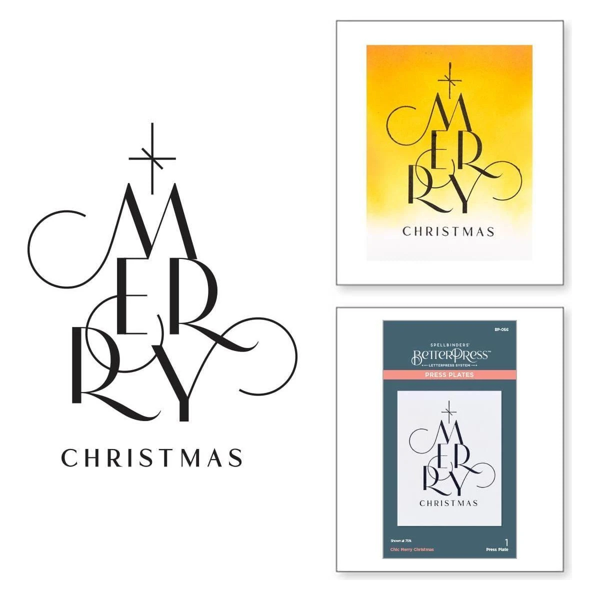 Chic Merry Christmas Press Plate From The BetterPress Christmas Collection 1 Chic Merry Christmas Press Plate From The BetterPress Christmas Collection