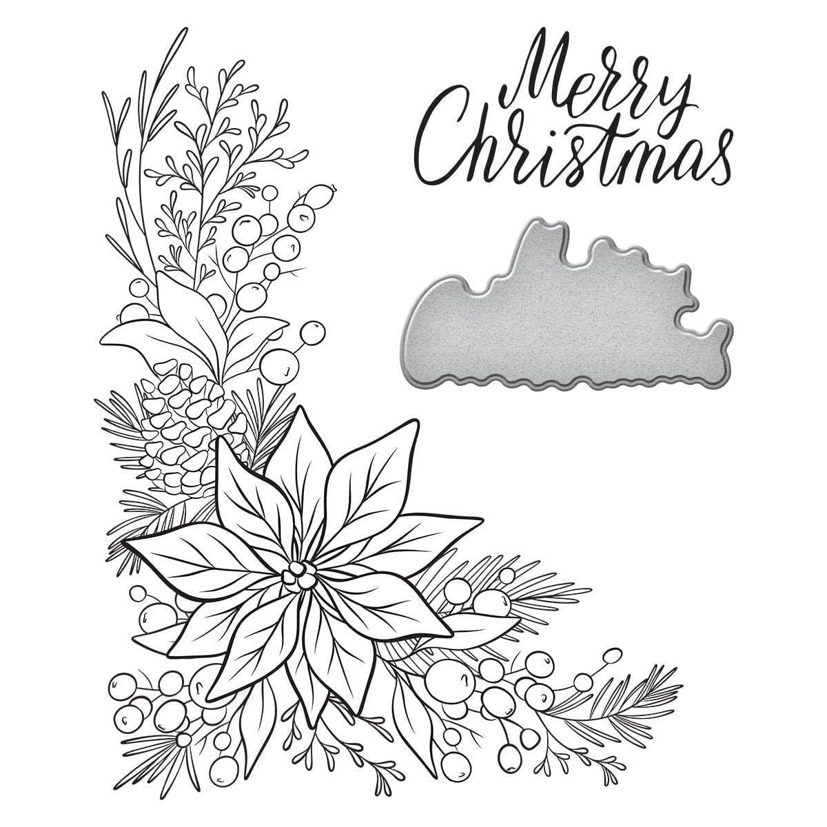 Poinsettia Corner Press Plate & Die Set From The More BetterPress Christmas Collection 5 Poinsettia Corner Press Plate & Die Set From The More BetterPress Christmas Collection - Image 5