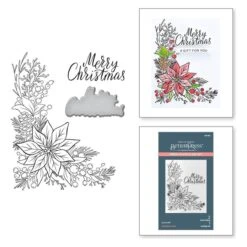 Poinsettia Corner Press Plate & Die Set From The More BetterPress Christmas Collection