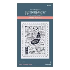 Merry Christmas World Press Plate From The BetterPress Christmas Collection -Woodland Scenics Shop BP 070 BetterPress Christmas Merry Christmas World Pac
