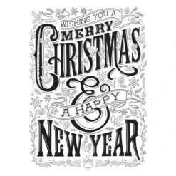 Merry Christmas & Happy New Year Press Plate From The BetterPress Christmas Collection 13 Merry Christmas & Happy New Year Press Plate From The BetterPress Christmas Collection -Woodland Scenics Shop BP 072 BetterPress Christmas Merry Christmas Happy New Year Color