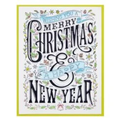 Merry Christmas & Happy New Year Press Plate From The BetterPress Christmas Collection 12 Merry Christmas & Happy New Year Press Plate From The BetterPress Christmas Collection -Woodland Scenics Shop BP 072 BetterPress Christmas Merry Christmas Happy New Year Project