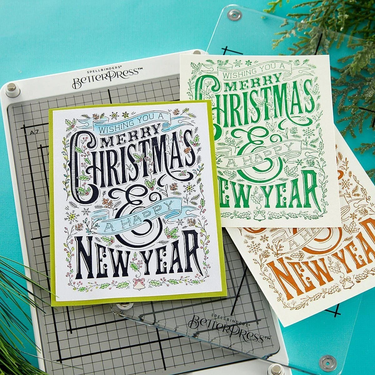 Merry Christmas & Happy New Year Press Plate From The BetterPress Christmas Collection 3 Merry Christmas & Happy New Year Press Plate From The BetterPress Christmas Collection - Image 3