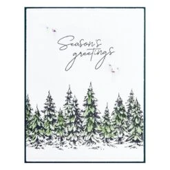 Seasons Greetings Evergreens Press Plate & Die Set From The More BetterPress Christmas Collection -Woodland Scenics Shop BP 073 More BetterPress Christmas Season s Greetings Evergreens Project