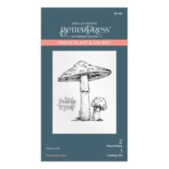 Mushroom Duo Press Plate & Die Set From The BetterPress Autumn Collection -Woodland Scenics Shop BP 081 BetterPress Autumn Mushroom Duo Pac