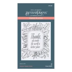 Autumn Thanks Frame Press Plate From The BetterPress Autumn Collection -Woodland Scenics Shop BP 083 BetterPress Autumn Autumn Thanks Frame Pac