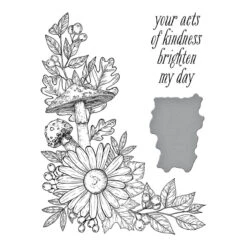 Autumn Floral Corner Press Plate & Die Set From The BetterPress Autumn Collection -Woodland Scenics Shop BP 084 BetterPress Autumn Autumn Floral Corner Color
