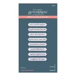 Fancy Sentiment Strips Press Plate & Die Set From The Serenade Of Autumn Collection -Woodland Scenics Shop BP 091 Serenade of Autumn Fancy Sentiment Strips Pac