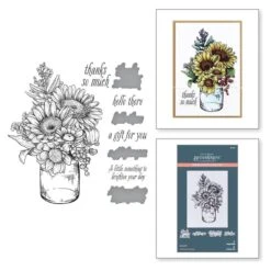 Sunflower Bouquet Press Plate & Die Set From The Serenade Of Autumn Collection