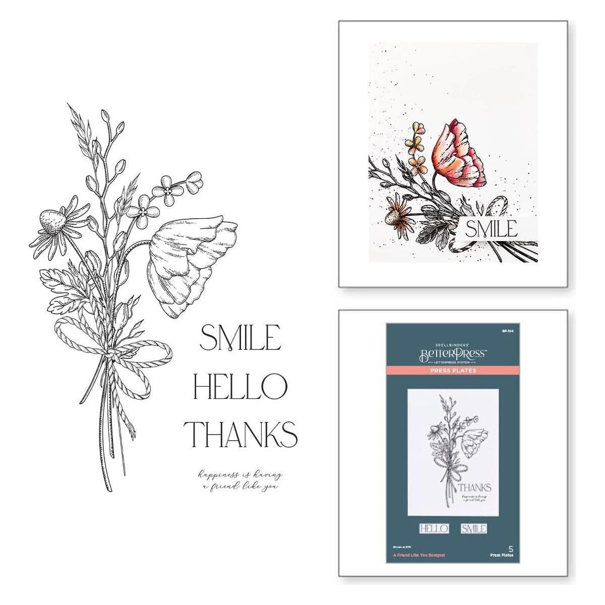 A Friend Like You Bouquet Press Plate From The Pressed Posies Collection 1 A Friend Like You Bouquet Press Plate From The Pressed Posies Collection