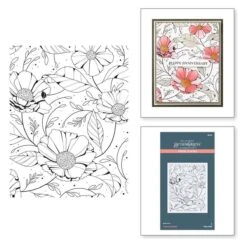 Cosmos Backdrop Press Plate From The Pressed Posies Collection