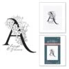 Floral A And Sentiment Press Plate From The Every Occasion Floral Alphabet Collection