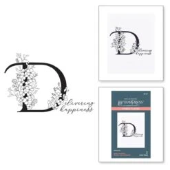 Floral D And Sentiment Press Plate From The Every Occasion Floral Alphabet Collection