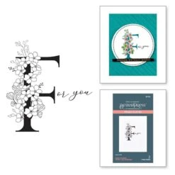 Floral F And Sentiment Press Plate From The Every Occasion Floral Alphabet Collection