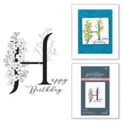 Floral H And Sentiment Press Plate From The Every Occasion Floral Alphabet Collection